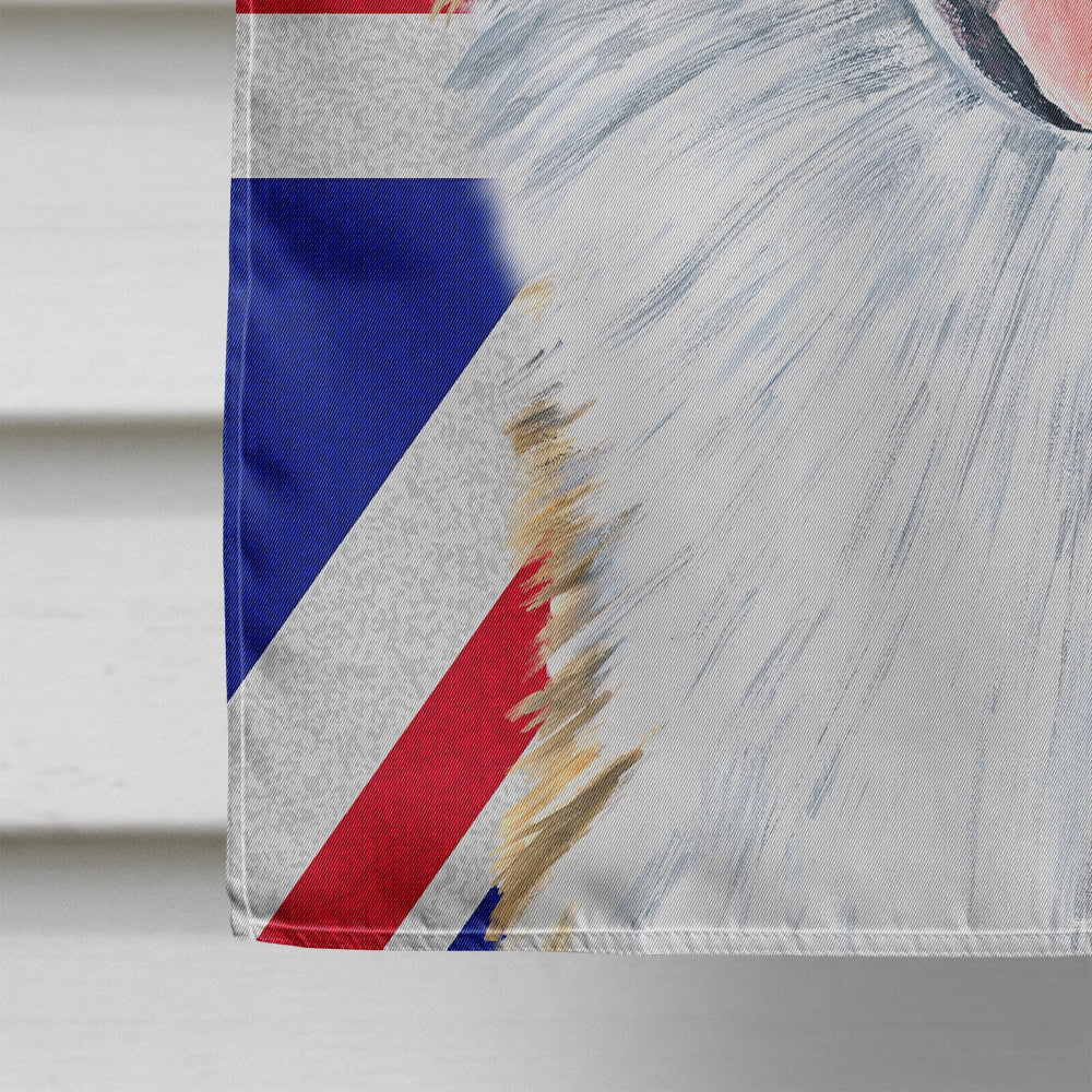Australian Shepherd with English Union Jack British Flag House Flag 28x40 Porch Sleeve Pole Decorative Outside Yard Banner Artwork Wall Hanging, Polyester