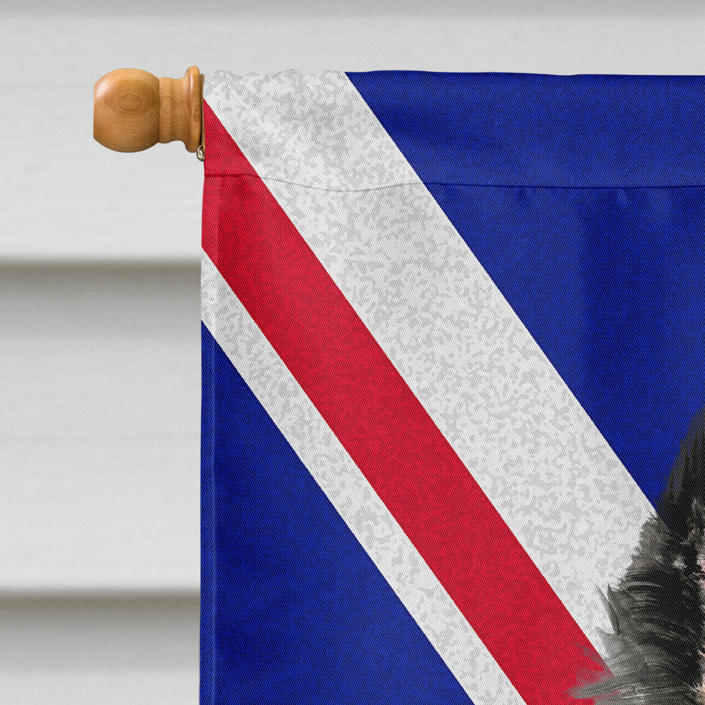 Belgian Sheepdog with English Union Jack British Flag House Flag 28x40 Porch Sleeve Pole Decorative Outside Yard Banner Artwork Wall Hanging, Polyester