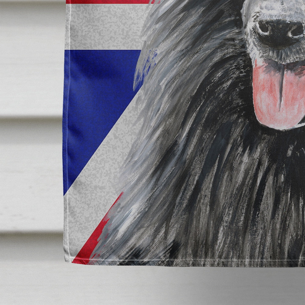 Belgian Sheepdog with English Union Jack British Flag House Flag 28x40 Porch Sleeve Pole Decorative Outside Yard Banner Artwork Wall Hanging, Polyester