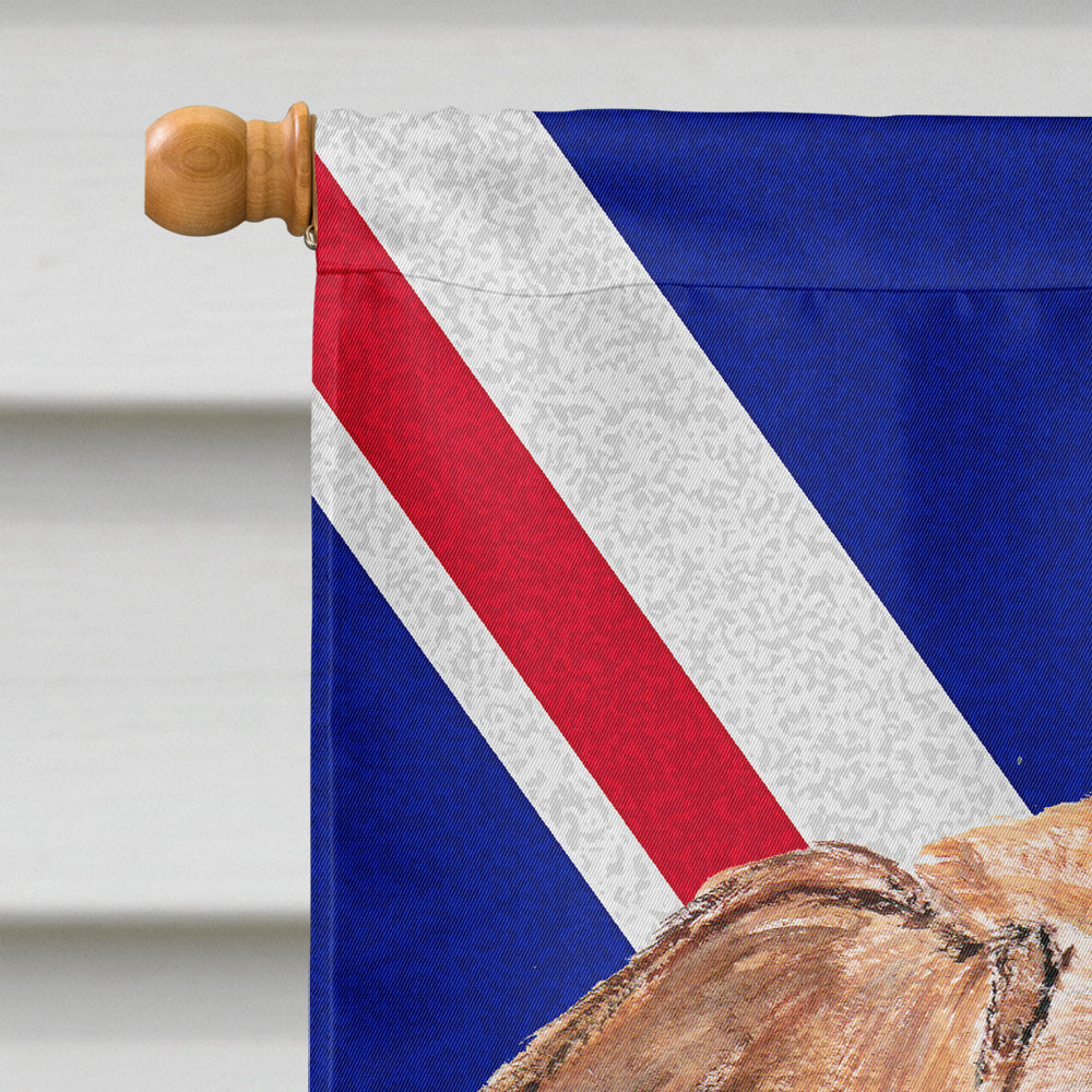 English Foxhound with English Union Jack British Flag House Flag 28x40 Porch Sleeve Pole Decorative Outside Yard Banner Artwork Wall Hanging, Polyester
