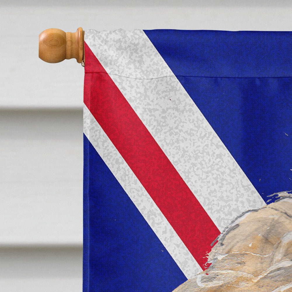 Golden Doodle with English Union Jack British Flag House Flag 28x40 Porch Sleeve Pole Decorative Outside Yard Banner Artwork Wall Hanging, Polyester