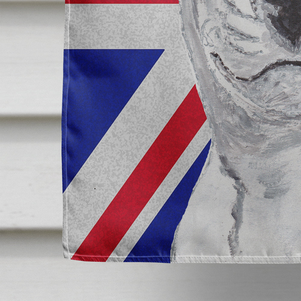 Bull Terrier with English Union Jack British Flag House Flag 28x40 Porch Sleeve Pole Decorative Outside Yard Banner Artwork Wall Hanging, Polyester