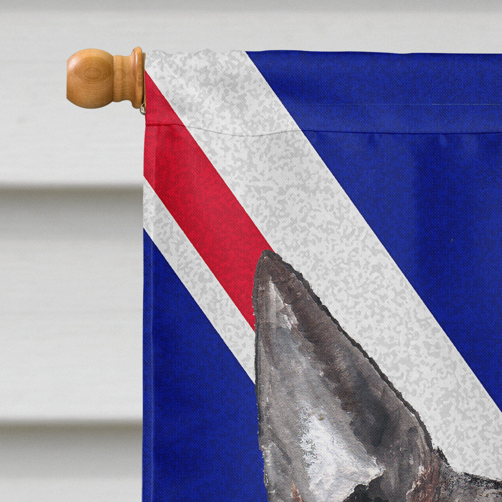 Bull Terrier with English Union Jack British Flag House Flag 28x40 Porch Sleeve Pole Decorative Outside Yard Banner Artwork Wall Hanging, Polyester