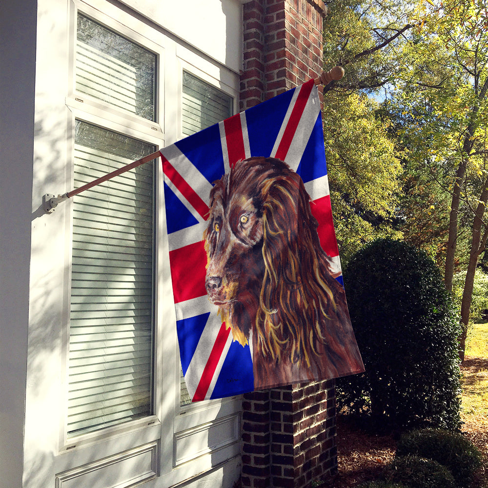 Boykin Spaniel with English Union Jack British Flag House Flag 28x40 Porch Sleeve Pole Decorative Outside Yard Banner Artwork Wall Hanging, Polyester