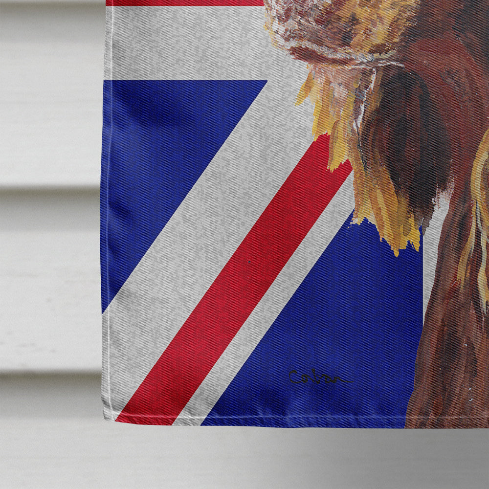 Boykin Spaniel with English Union Jack British Flag House Flag 28x40 Porch Sleeve Pole Decorative Outside Yard Banner Artwork Wall Hanging, Polyester