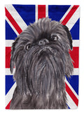 Brussels Griffon with English Union Jack British Flag House Flag 28x40 Porch Sleeve Pole Decorative Outside Yard Banner Artwork Wall Hanging, Polyester