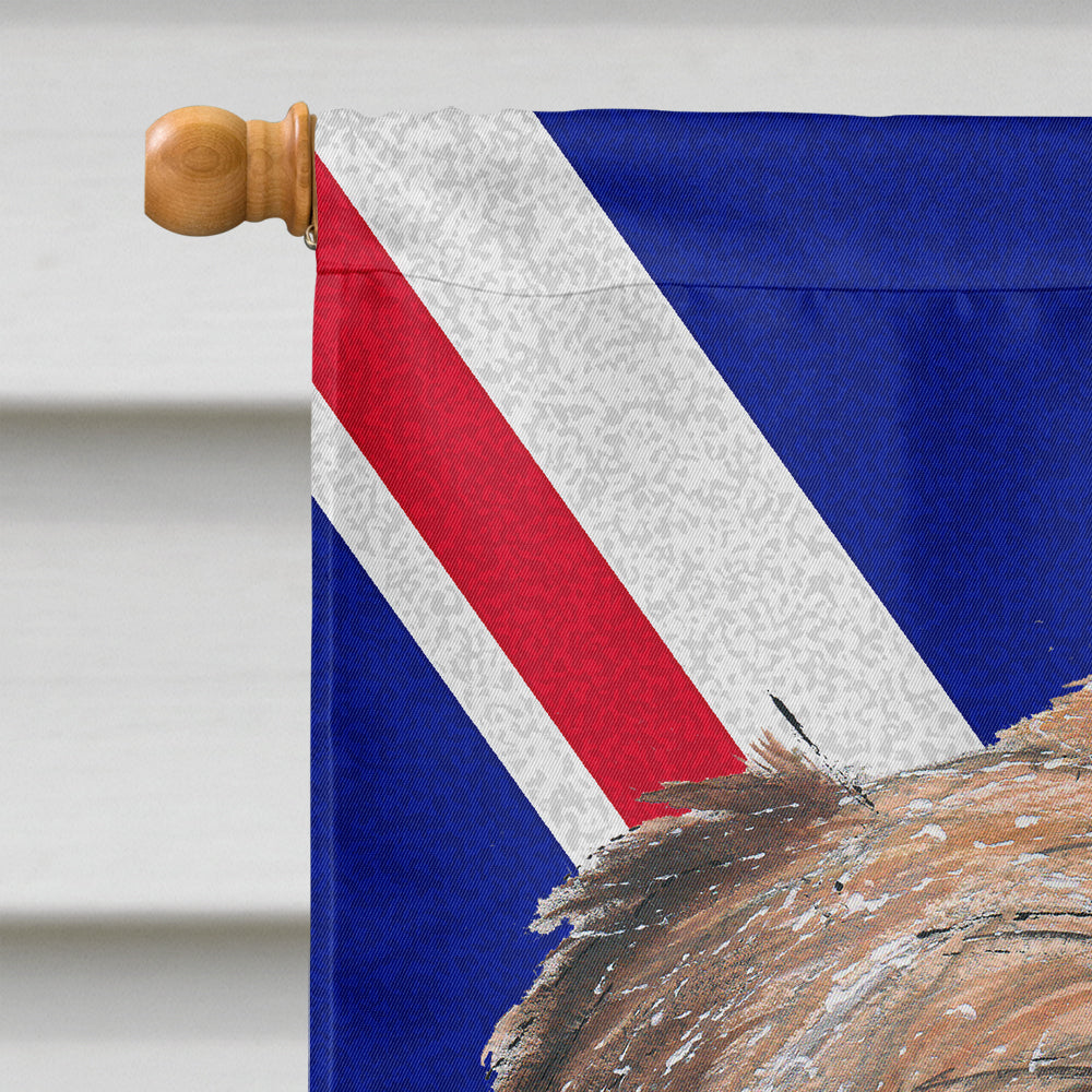 Brussels Griffon with English Union Jack British Flag House Flag 28x40 Porch Sleeve Pole Decorative Outside Yard Banner Artwork Wall Hanging, Polyester
