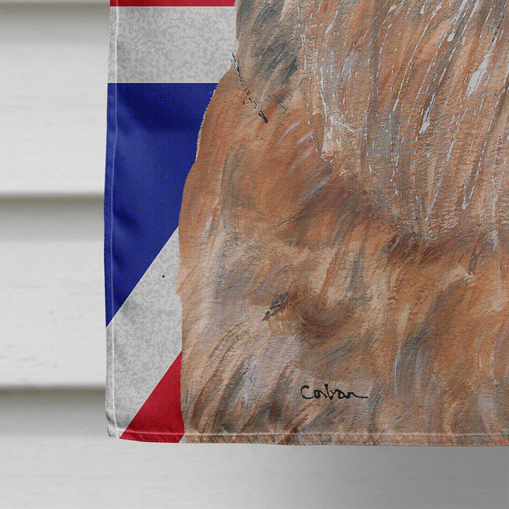 Brussels Griffon with English Union Jack British Flag House Flag 28x40 Porch Sleeve Pole Decorative Outside Yard Banner Artwork Wall Hanging, Polyester