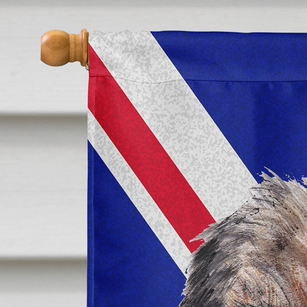 Border Terrier with English Union Jack British Flag House Flag 28x40 Porch Sleeve Pole Decorative Outside Yard Banner Artwork Wall Hanging, Polyester