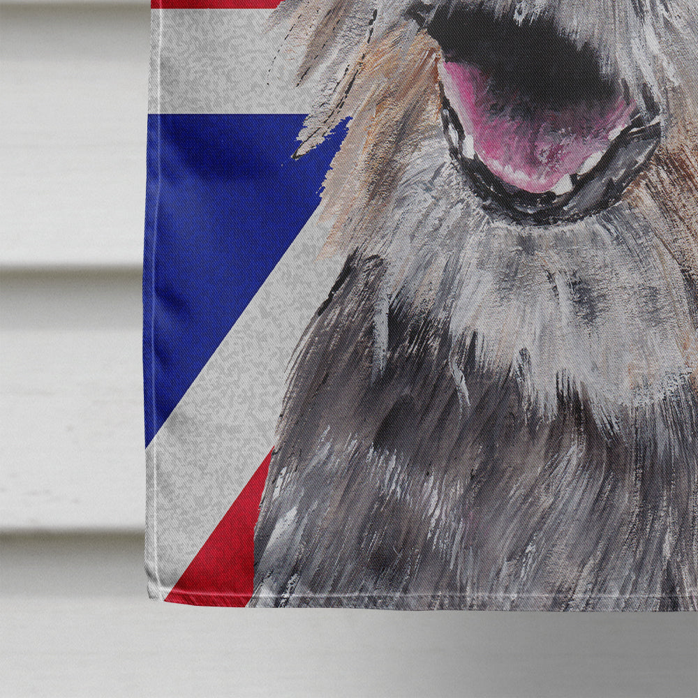 Border Terrier with English Union Jack British Flag House Flag 28x40 Porch Sleeve Pole Decorative Outside Yard Banner Artwork Wall Hanging, Polyester