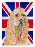 Buff Cocker Spaniel with English Union Jack British Flag House Flag 28x40 Porch Sleeve Pole Decorative Outside Yard Banner Artwork Wall Hanging, Polyester