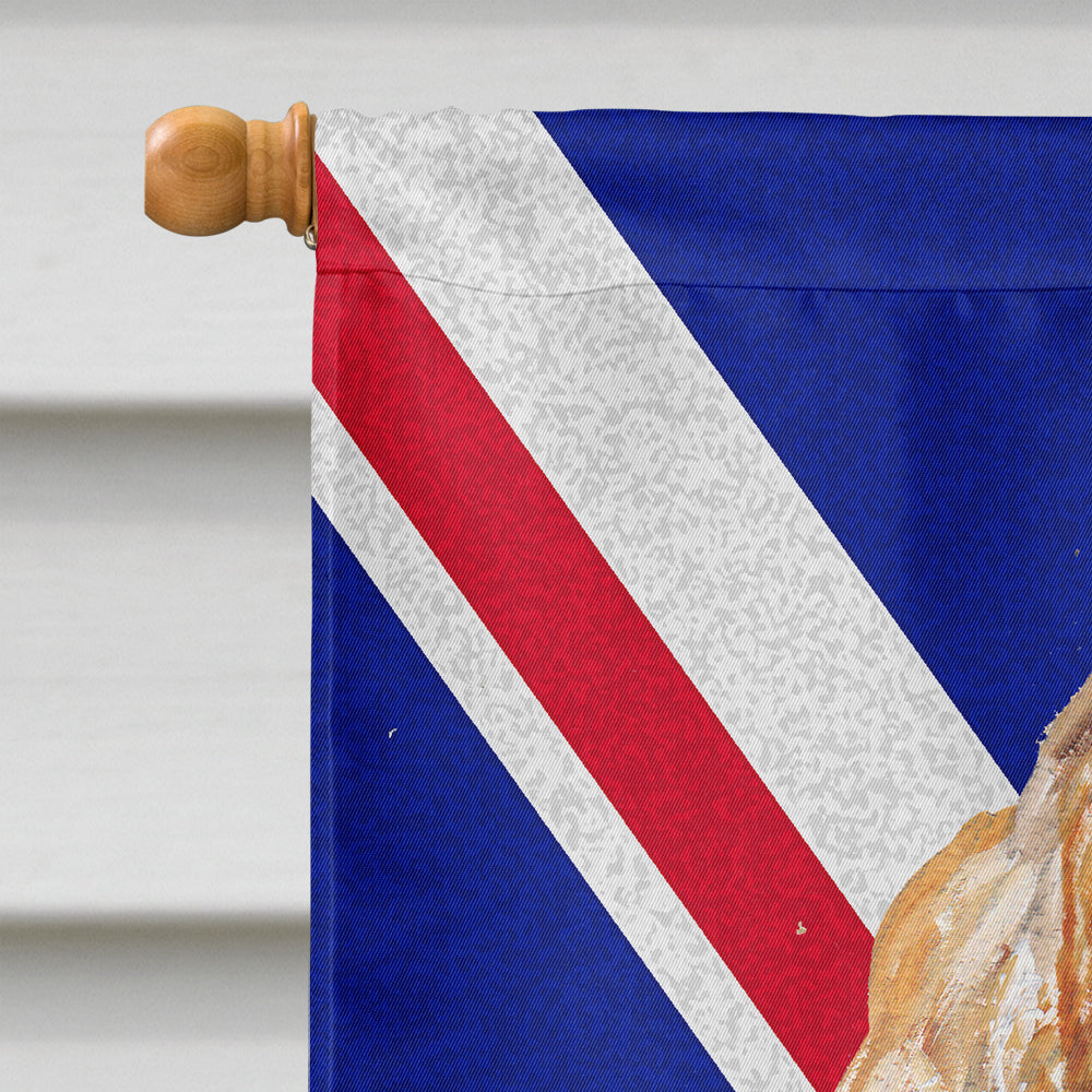 Buff Cocker Spaniel with English Union Jack British Flag House Flag 28x40 Porch Sleeve Pole Decorative Outside Yard Banner Artwork Wall Hanging, Polyester
