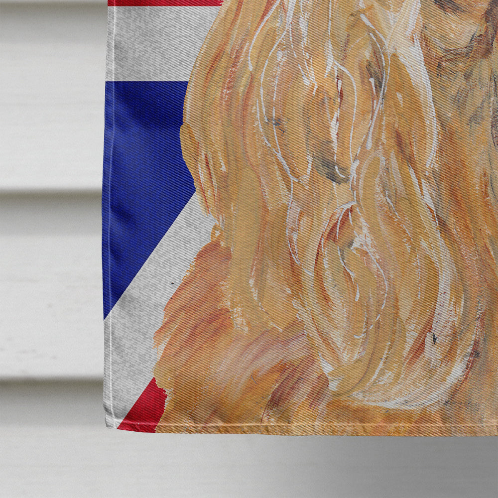 Buff Cocker Spaniel with English Union Jack British Flag House Flag 28x40 Porch Sleeve Pole Decorative Outside Yard Banner Artwork Wall Hanging, Polyester