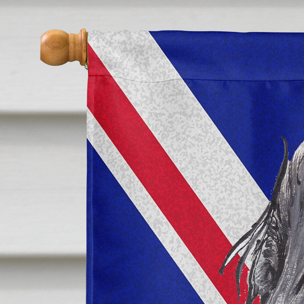 Black Cocker Spaniel with English Union Jack British Flag House Flag 28x40 Porch Sleeve Pole Decorative Outside Yard Banner Artwork Wall Hanging, Polyester