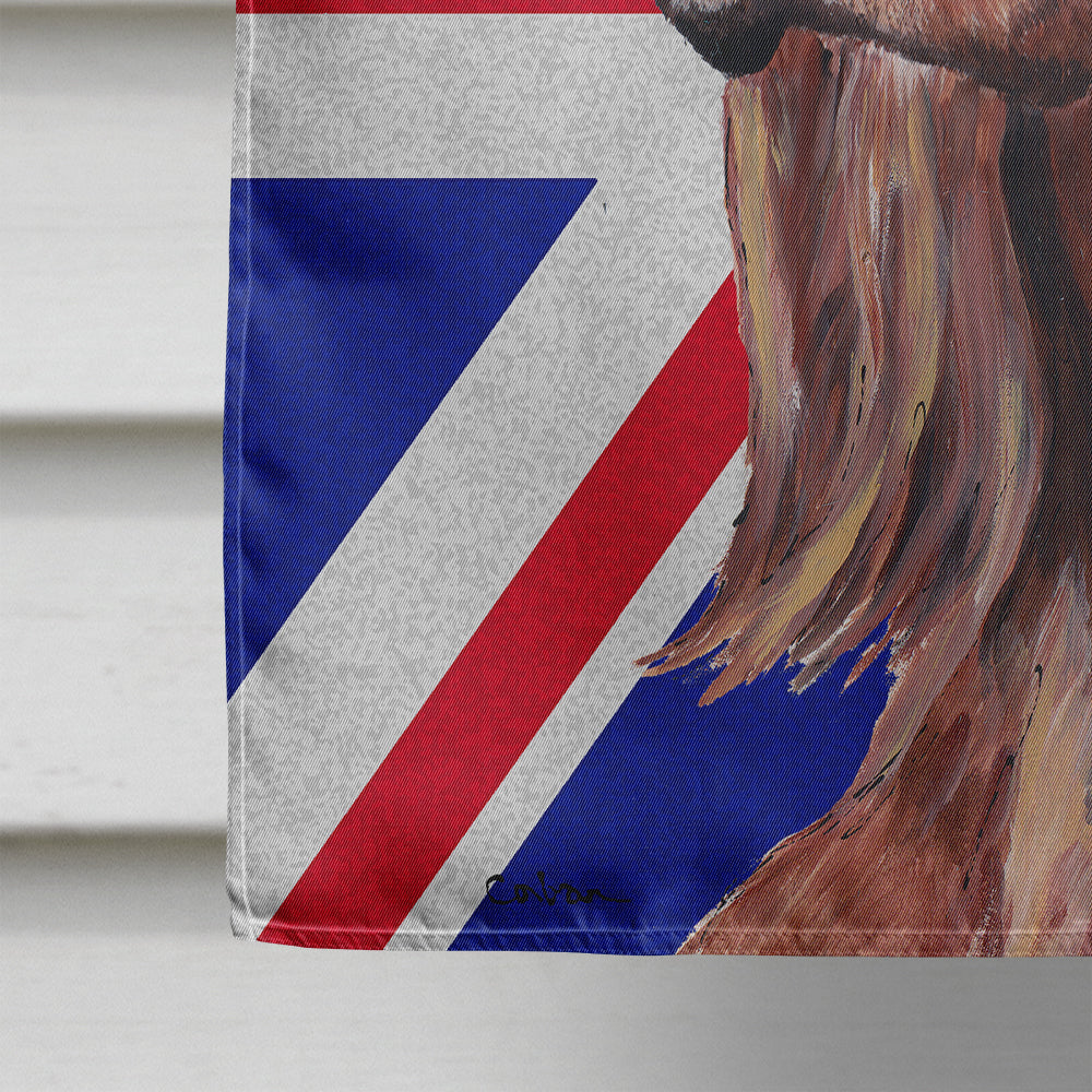 Irish Setter with English Union Jack British Flag House Flag 28x40 Porch Sleeve Pole Decorative Outside Yard Banner Artwork Wall Hanging, Polyester