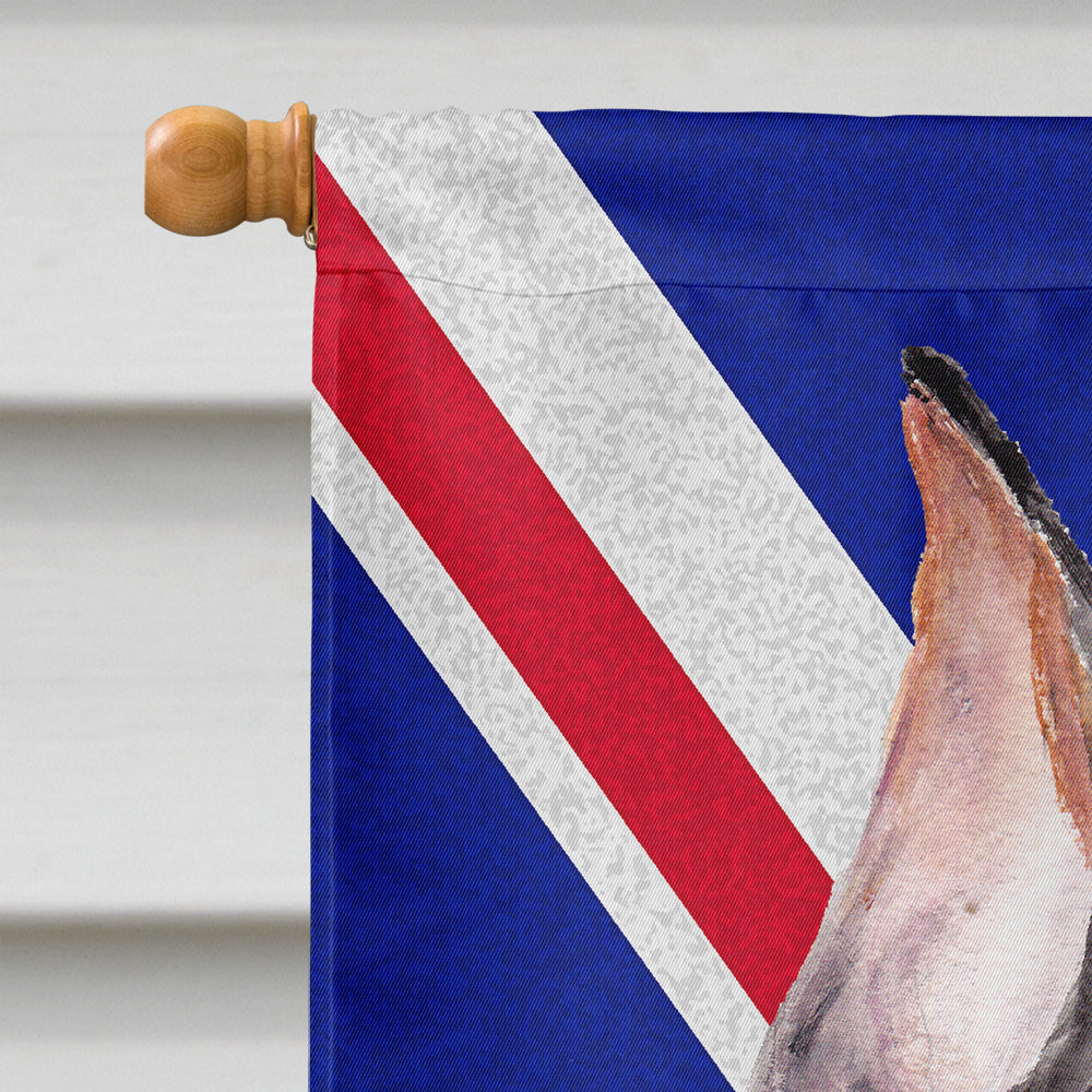 German Pinscher with English Union Jack British Flag House Flag 28x40 Porch Sleeve Pole Decorative Outside Yard Banner Artwork Wall Hanging, Polyester