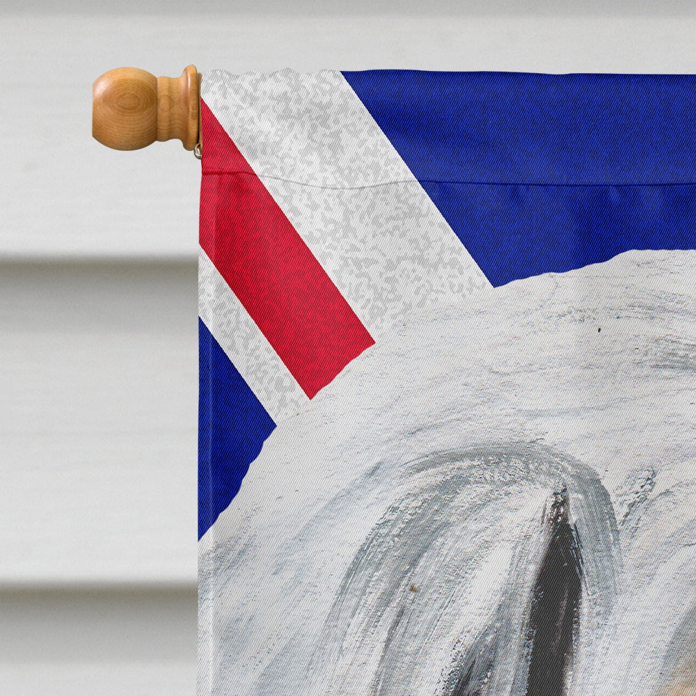 Great Pyrenees with English Union Jack British Flag House Flag 28x40 Porch Sleeve Pole Decorative Outside Yard Banner Artwork Wall Hanging, Polyester