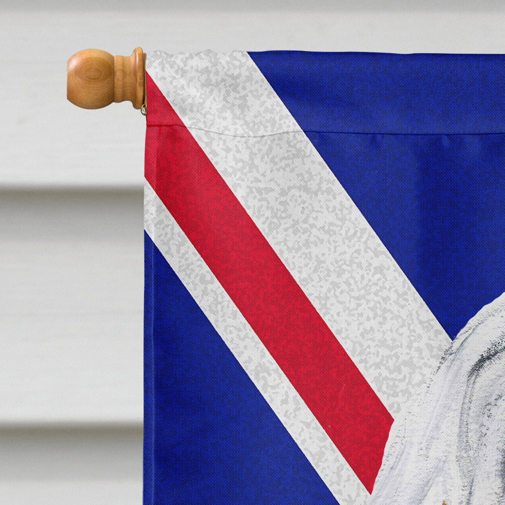 Havanese with English Union Jack British Flag House Flag 28x40 Porch Sleeve Pole Decorative Outside Yard Banner Artwork Wall Hanging, Polyester