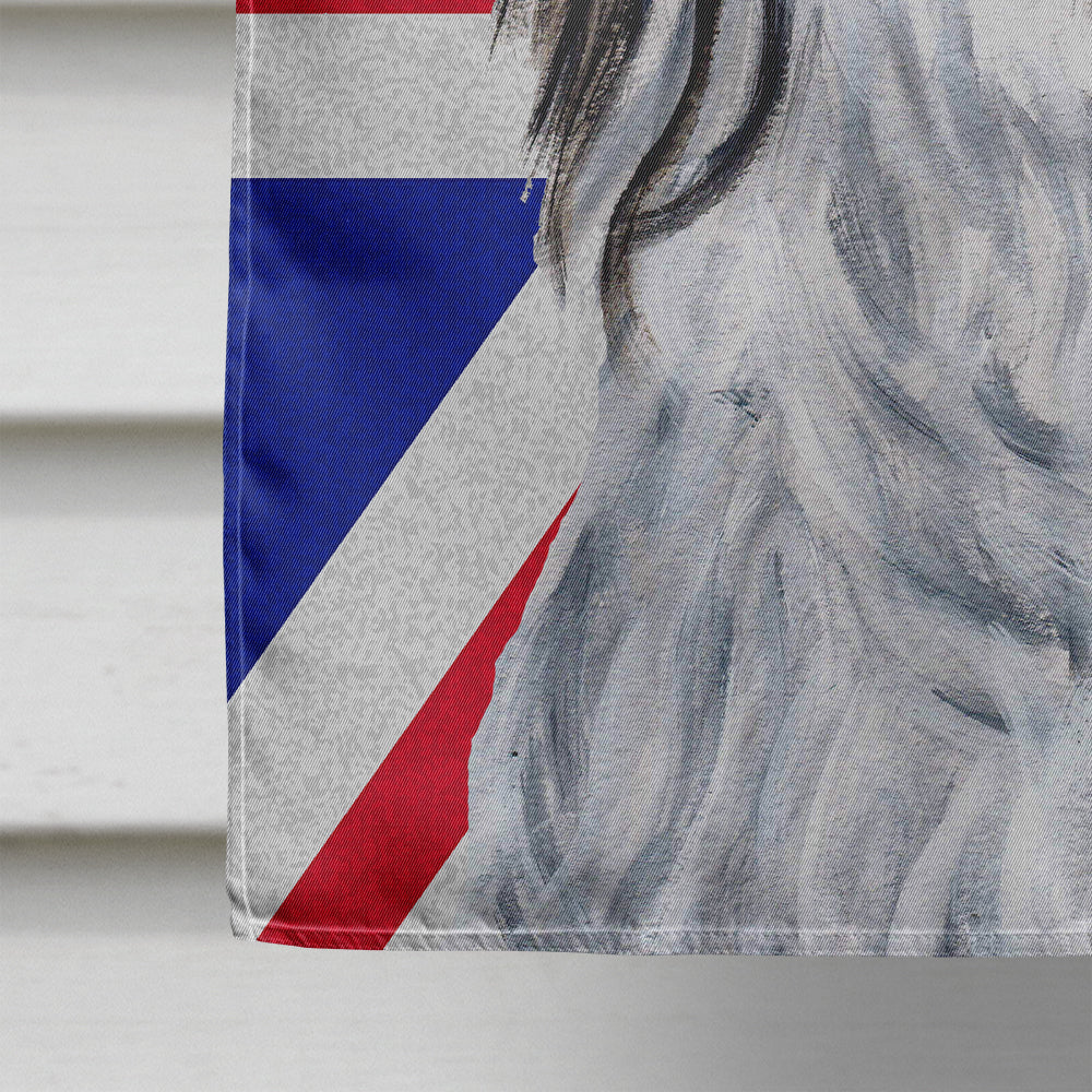 Havanese with English Union Jack British Flag House Flag 28x40 Porch Sleeve Pole Decorative Outside Yard Banner Artwork Wall Hanging, Polyester