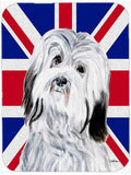 Havanese with English Union Jack British Flag Cutting Board Tempered Glass Kitchen Cutting Surface, Heat Resistant Chopping, Non-Slip Feet, Food Prep & Serving