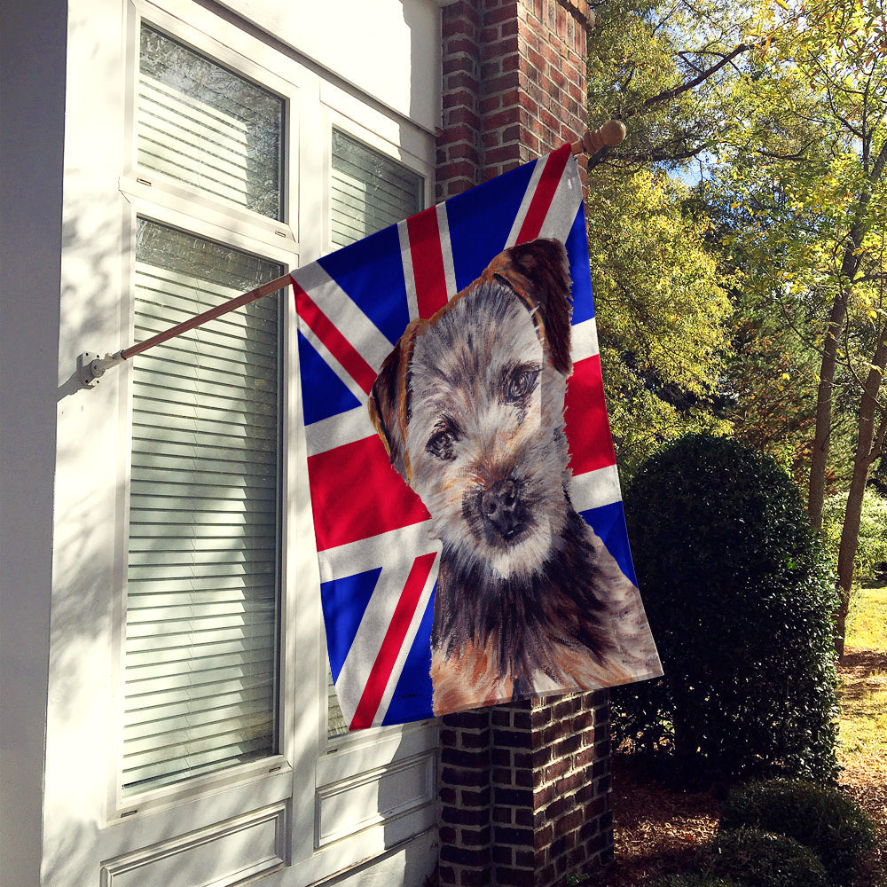 Norfolk Terrier Puppy with English Union Jack British Flag House Flag 28x40 Porch Sleeve Pole Decorative Outside Yard Banner Artwork Wall Hanging, Polyester