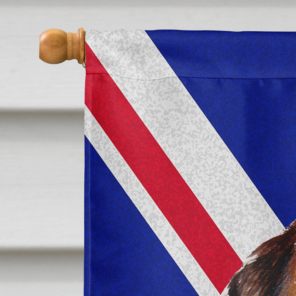Norfolk Terrier Puppy with English Union Jack British Flag House Flag 28x40 Porch Sleeve Pole Decorative Outside Yard Banner Artwork Wall Hanging, Polyester