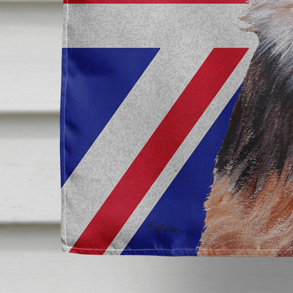 Norfolk Terrier Puppy with English Union Jack British Flag House Flag 28x40 Porch Sleeve Pole Decorative Outside Yard Banner Artwork Wall Hanging, Polyester