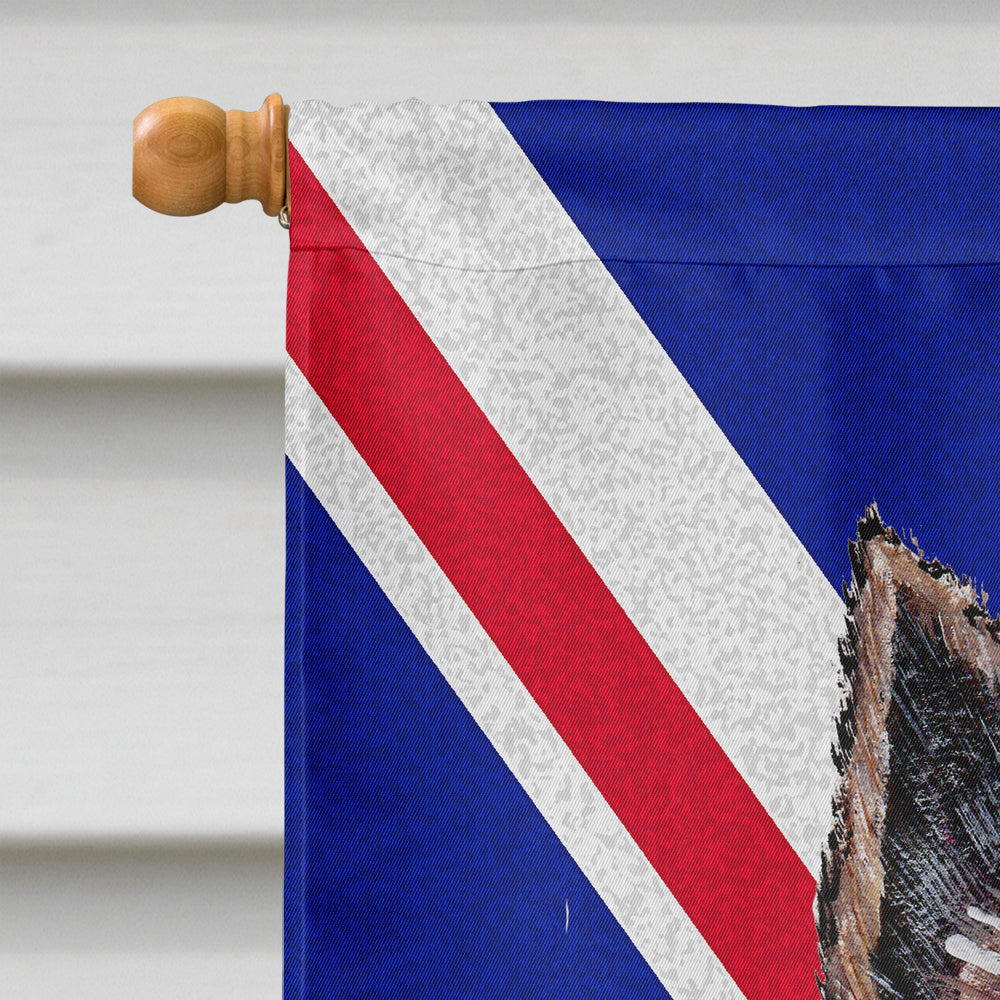 Norwich Terrier with English Union Jack British Flag House Flag 28x40 Porch Sleeve Pole Decorative Outside Yard Banner Artwork Wall Hanging, Polyester