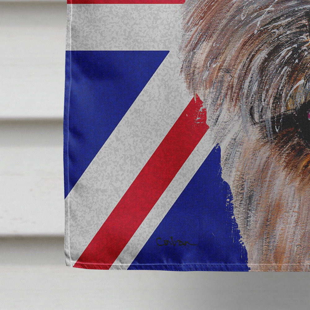 Norwich Terrier with English Union Jack British Flag House Flag 28x40 Porch Sleeve Pole Decorative Outside Yard Banner Artwork Wall Hanging, Polyester