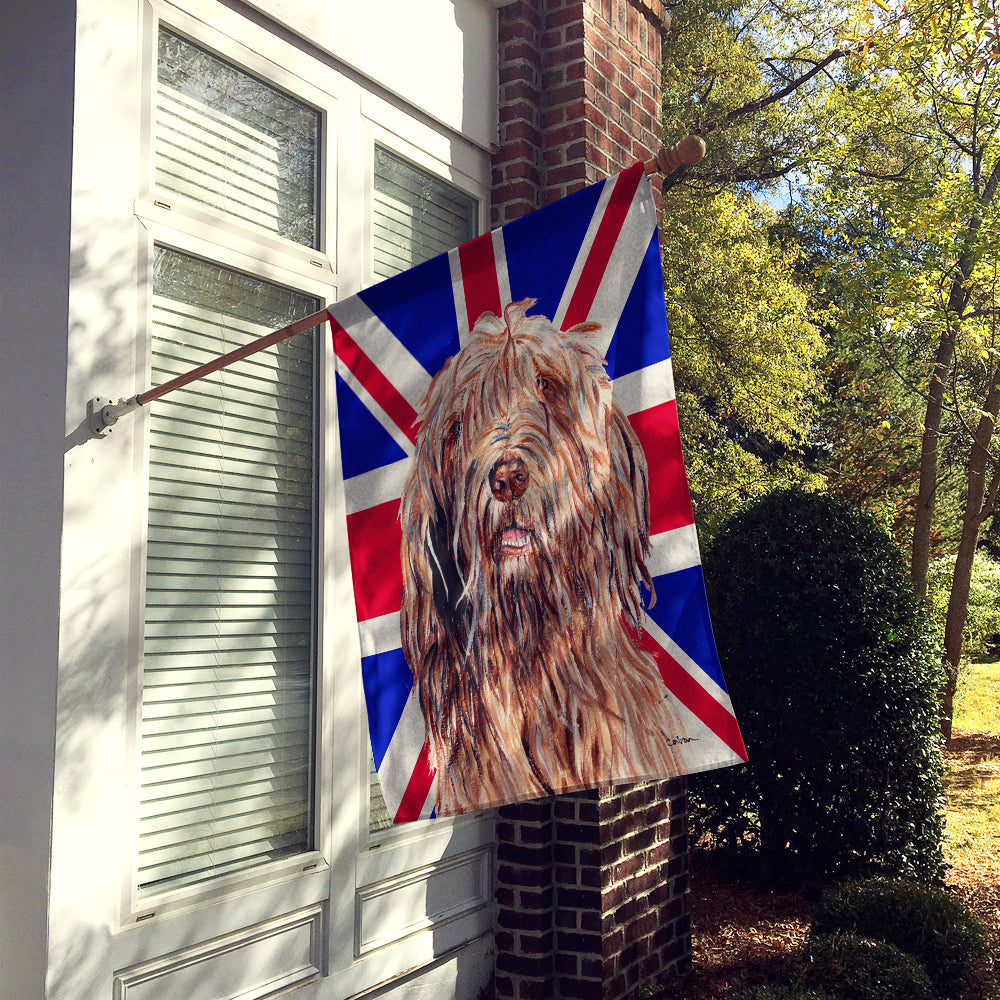 Otterhound with English Union Jack British Flag House Flag 28x40 Porch Sleeve Pole Decorative Outside Yard Banner Artwork Wall Hanging, Polyester