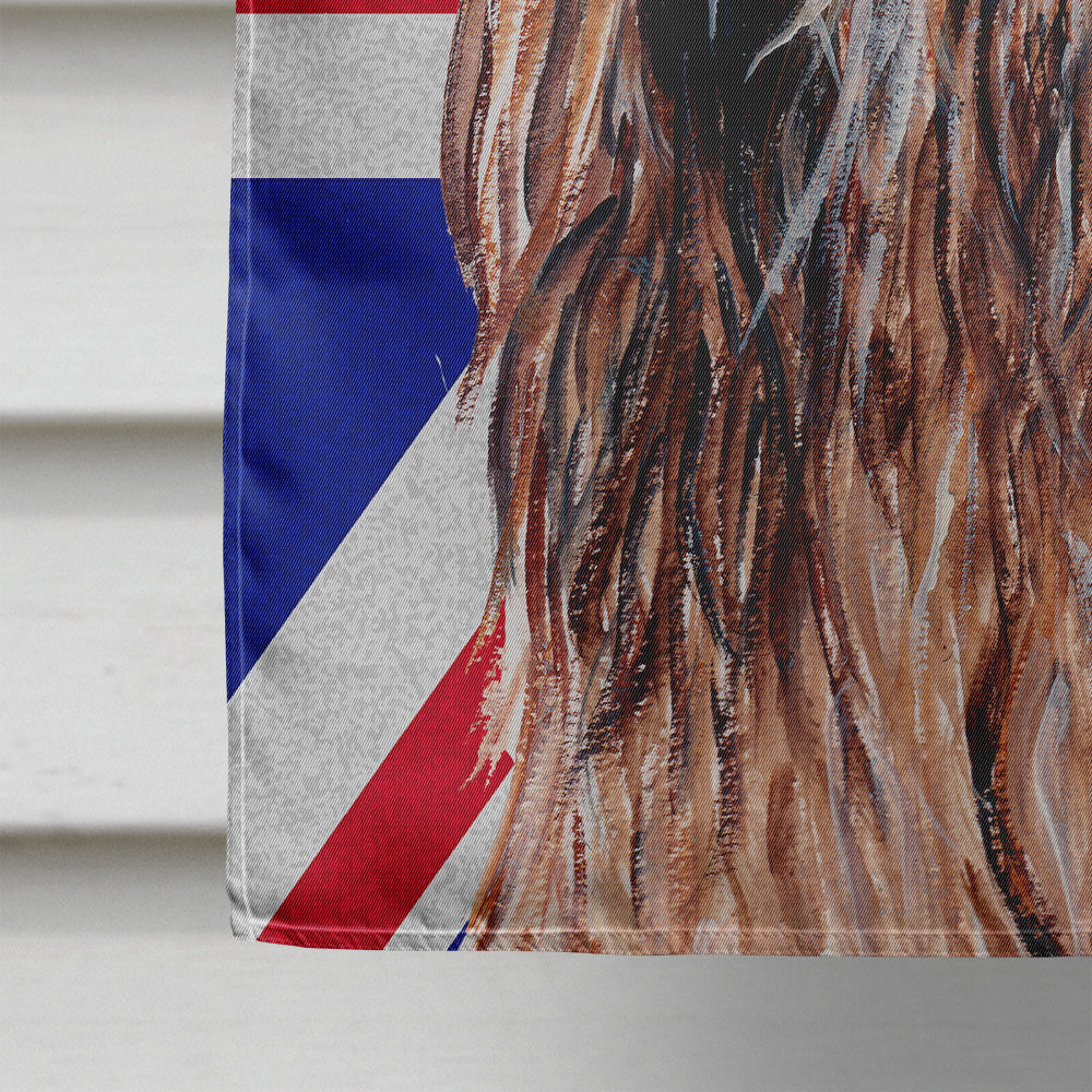 Otterhound with English Union Jack British Flag House Flag 28x40 Porch Sleeve Pole Decorative Outside Yard Banner Artwork Wall Hanging, Polyester