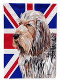 Otterhound with English Union Jack British Flag House Flag 28x40 Porch Sleeve Pole Decorative Outside Yard Banner Artwork Wall Hanging, Polyester