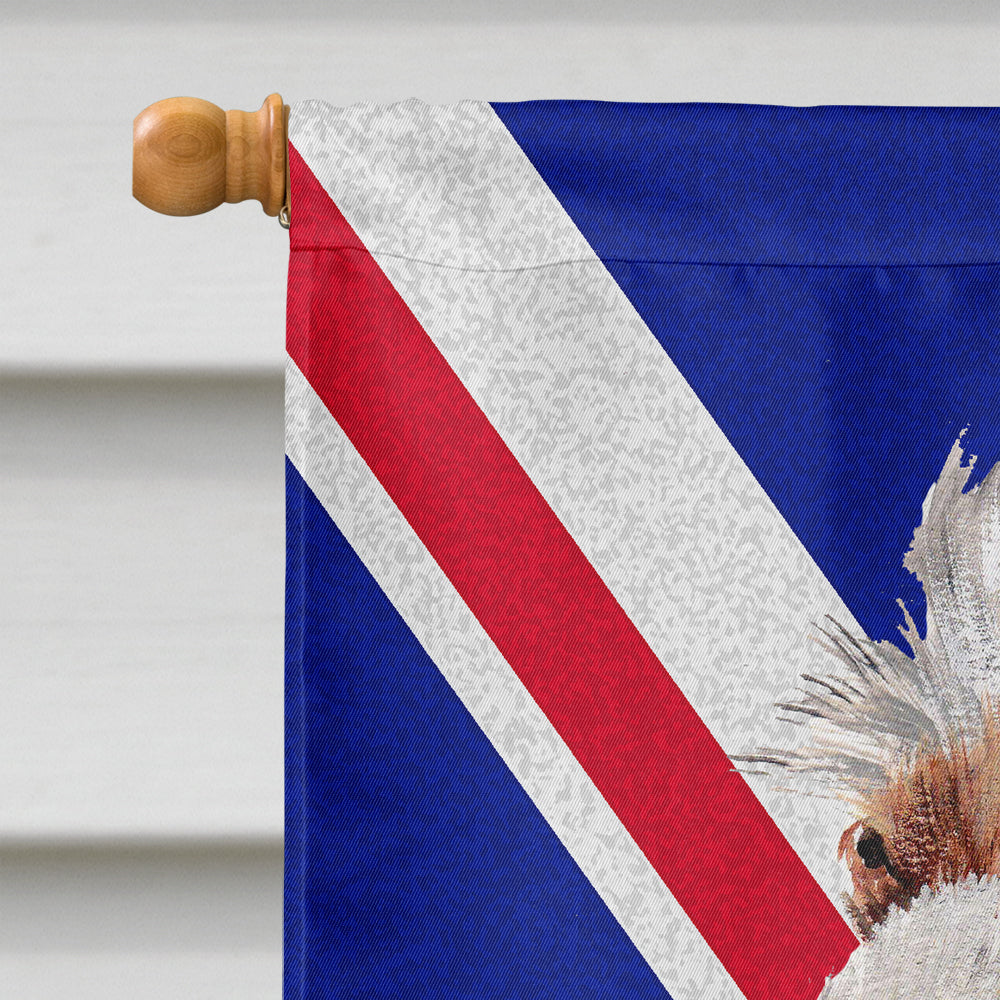 Otterhound with English Union Jack British Flag House Flag 28x40 Porch Sleeve Pole Decorative Outside Yard Banner Artwork Wall Hanging, Polyester