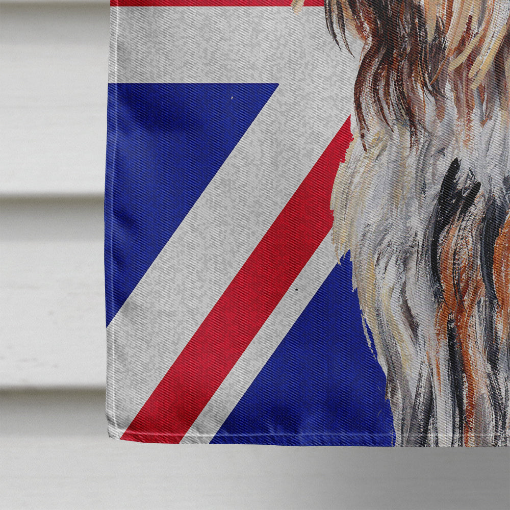 Otterhound with English Union Jack British Flag House Flag 28x40 Porch Sleeve Pole Decorative Outside Yard Banner Artwork Wall Hanging, Polyester