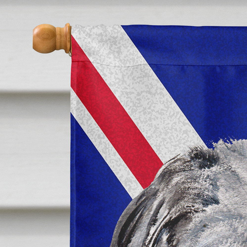 Scottish Deerhound with English Union Jack British Flag House Flag 28x40 Porch Sleeve Pole Decorative Outside Yard Banner Artwork Wall Hanging, Polyester