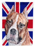 Staffordshire Bull Terrier Staffie with English Union Jack British Flag House Flag 28x40 Porch Sleeve Pole Decorative Outside Yard Banner Artwork Wall Hanging, Polyester