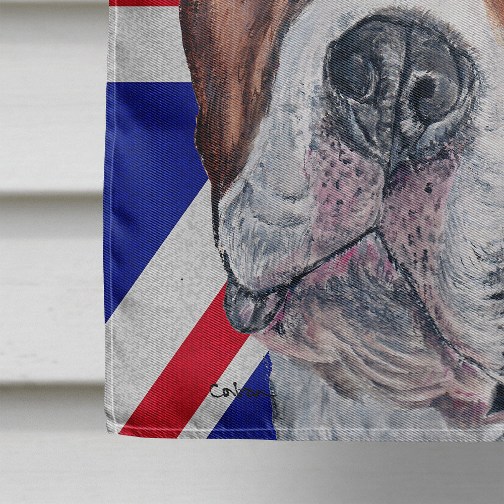 Staffordshire Bull Terrier Staffie with English Union Jack British Flag House Flag 28x40 Porch Sleeve Pole Decorative Outside Yard Banner Artwork Wall Hanging, Polyester