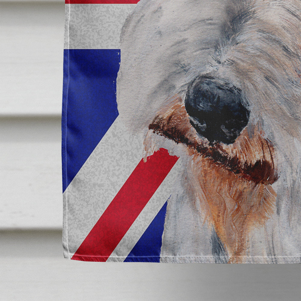 Wire Fox Terrier with English Union Jack British Flag House Flag 28x40 Porch Sleeve Pole Decorative Outside Yard Banner Artwork Wall Hanging, Polyester