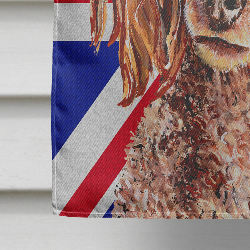 Red Miniature Poodle with English Union Jack British Flag House Flag 28x40 Porch Sleeve Pole Decorative Outside Yard Banner Artwork Wall Hanging, Polyester