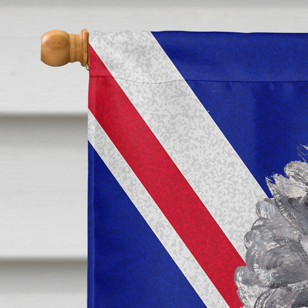 Black Standard Poodle with English Union Jack British Flag House Flag 28x40 Porch Sleeve Pole Decorative Outside Yard Banner Artwork Wall Hanging, Polyester