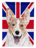 Cardigan Corgi with English Union Jack British Flag House Flag 28x40 Porch Sleeve Pole Decorative Outside Yard Banner Artwork Wall Hanging, Polyester