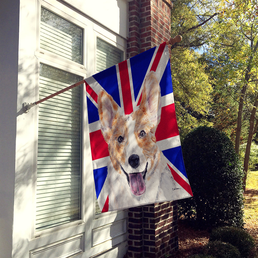 Cardigan Corgi with English Union Jack British Flag House Flag 28x40 Porch Sleeve Pole Decorative Outside Yard Banner Artwork Wall Hanging, Polyester