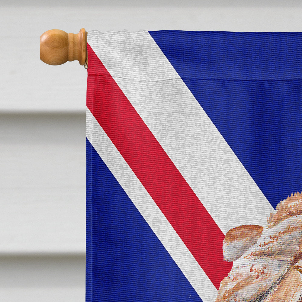 Shar Pei with English Union Jack British Flag House Flag 28x40 Porch Sleeve Pole Decorative Outside Yard Banner Artwork Wall Hanging, Polyester