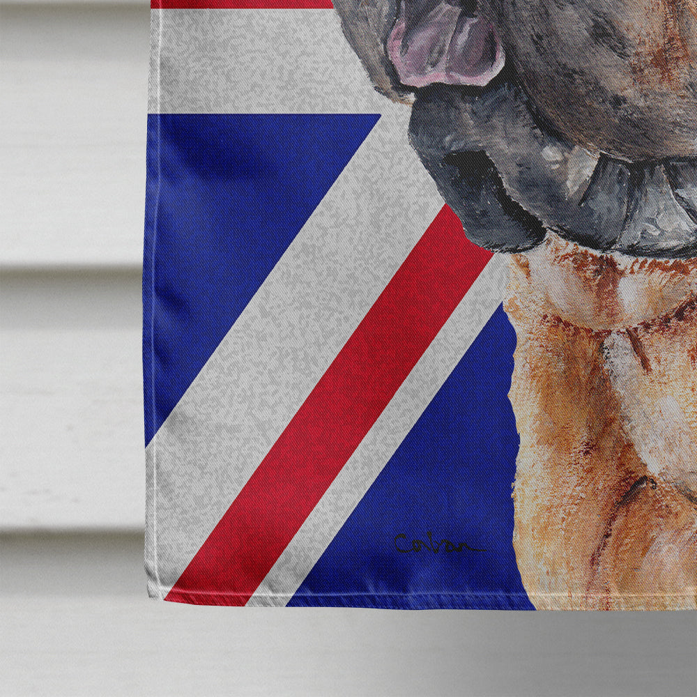 Shar Pei with English Union Jack British Flag House Flag 28x40 Porch Sleeve Pole Decorative Outside Yard Banner Artwork Wall Hanging, Polyester