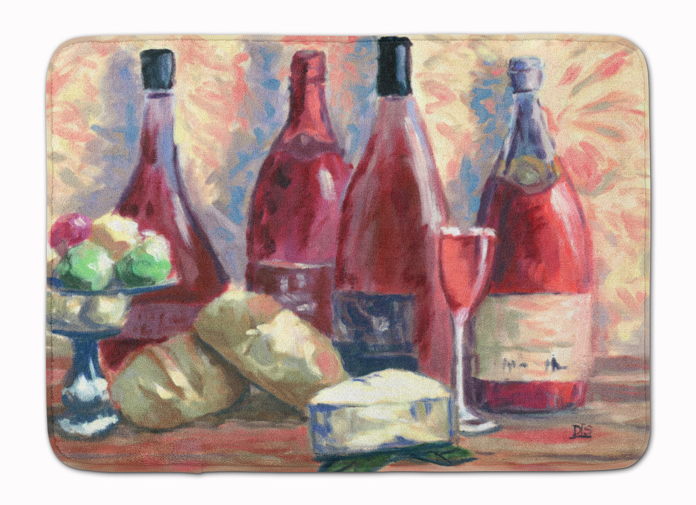 Wine and Cheese by David Smith Memory Foam Kitchen Mat Machine Washable Anti-Fatigue Cushion Comfort Bath or Kitchen Rug