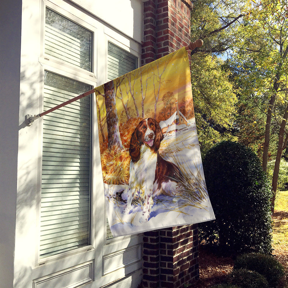 Springer Spaniel by Don Squires House Flag 28x40 Porch Sleeve Pole Decorative Outside Yard Banner Artwork Wall Hanging, Polyester