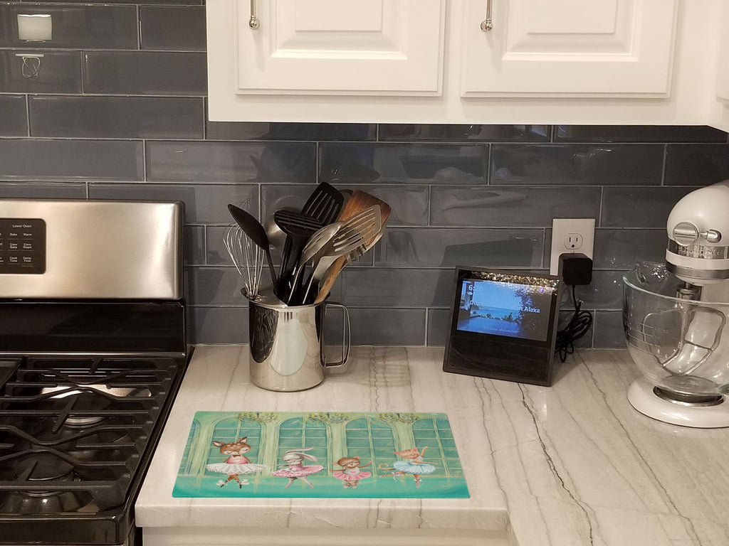 Cutting Board Tempered Glass Kitchen Cutting Surface, Heat Resistant Chopping, Non-Slip Feet, Food Prep & Serving