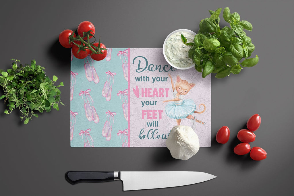 Cutting Board Tempered Glass Kitchen Cutting Surface, Heat Resistant Chopping, Non-Slip Feet, Food Prep & Serving
