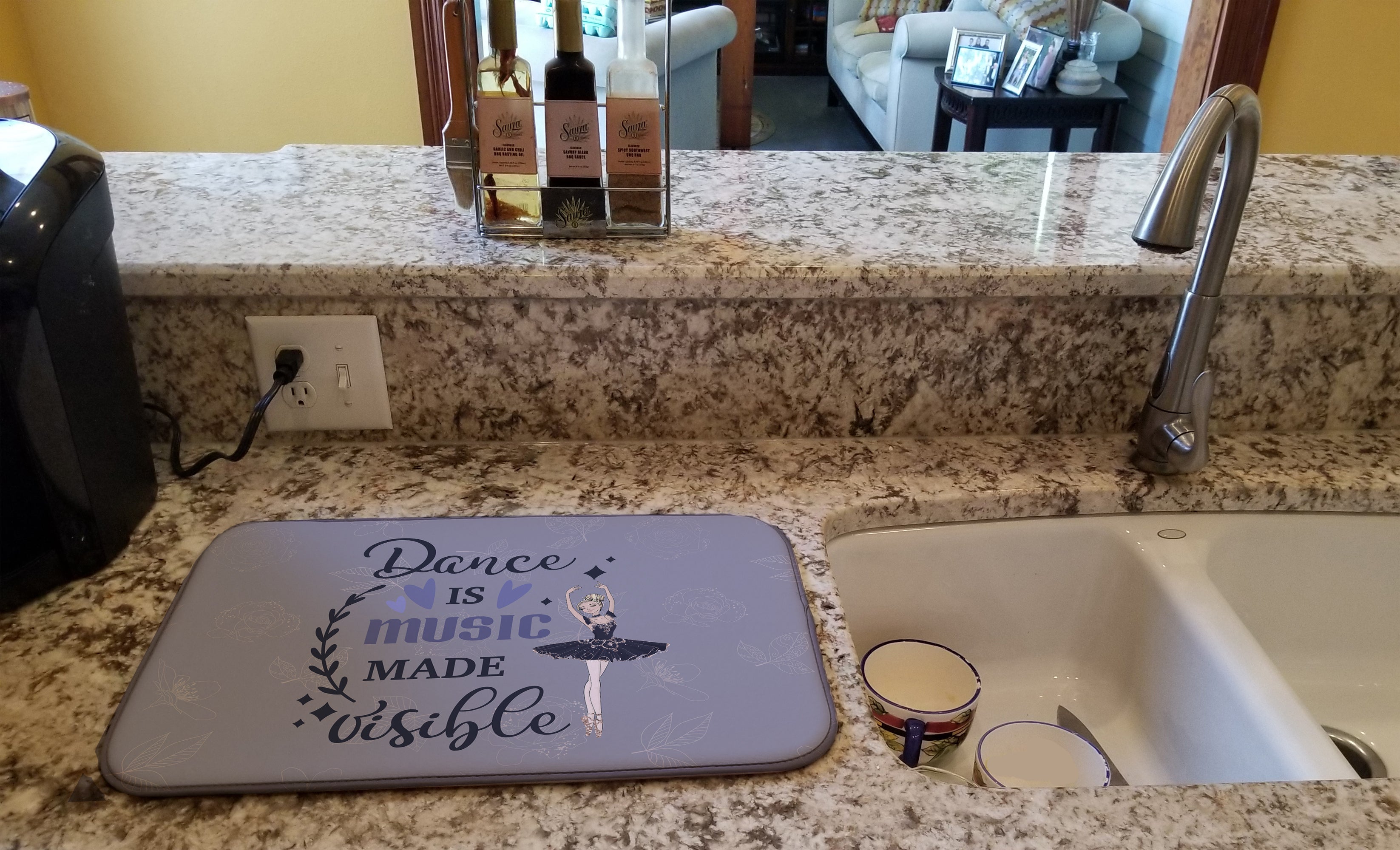 Dish Drying Mat Absorbent Dish Drying Mat Pad for Kitchen Counter Dish Drainer Mat for Countertop, 14 x 21", Multicolor
