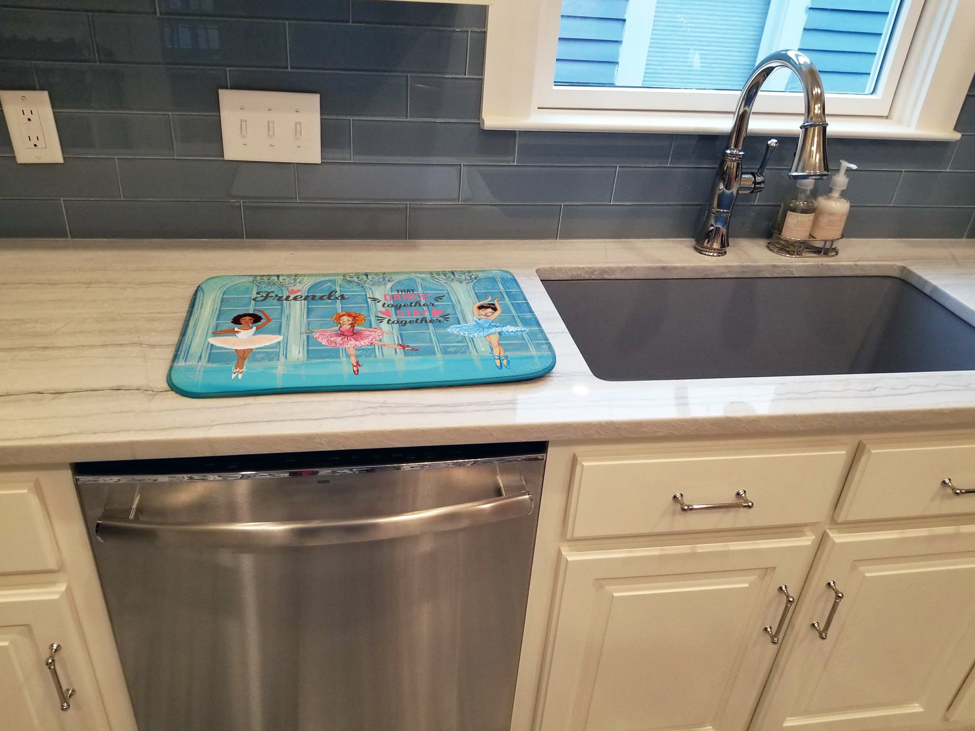 Dish Drying Mat Absorbent Dish Drying Mat Pad for Kitchen Counter Dish Drainer Mat for Countertop, 14 x 21", Multicolor